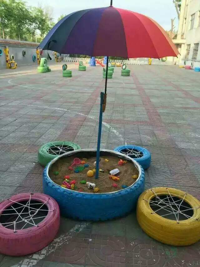 幼儿园废旧材料玩教具户外轮胎—师乐汇幼儿教师教育网