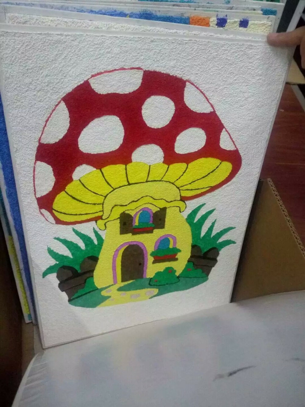 快乐的小熊~纸浆画