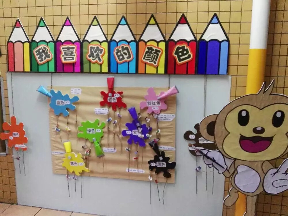 幼儿园主题墙生成主题环境创设颜色主题墙——师乐汇