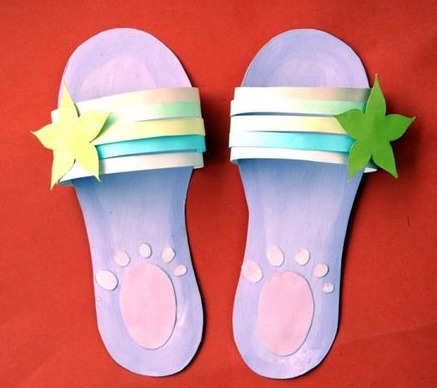 幼儿园纸质玩教具夏天的小手工拖鞋——师乐汇幼儿
