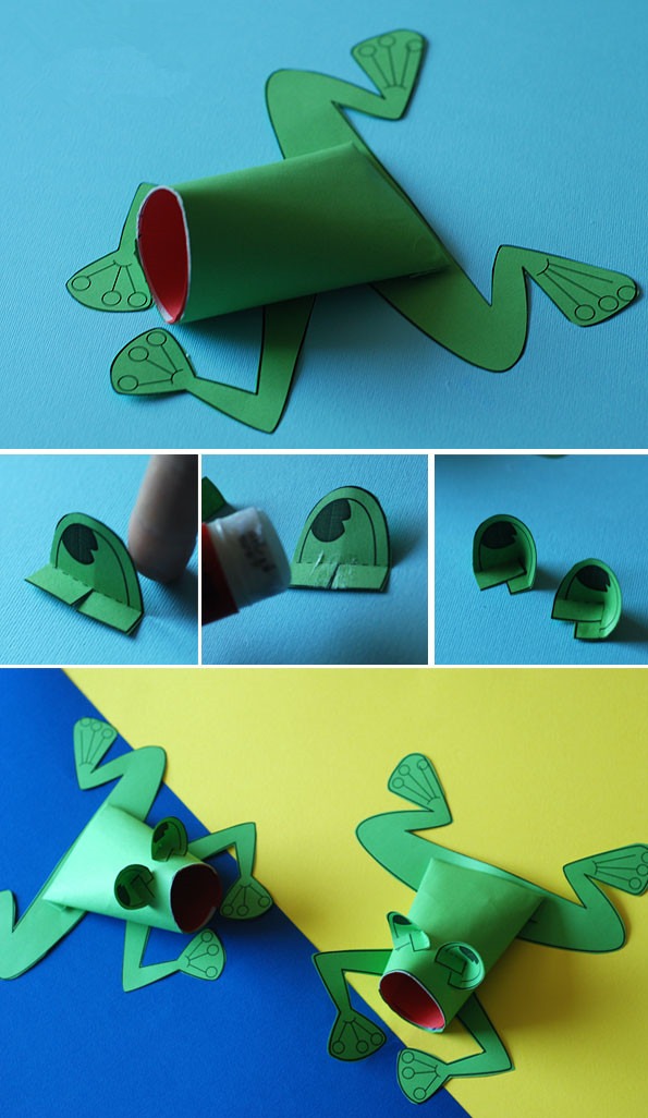 纸筒手工青蛙diy