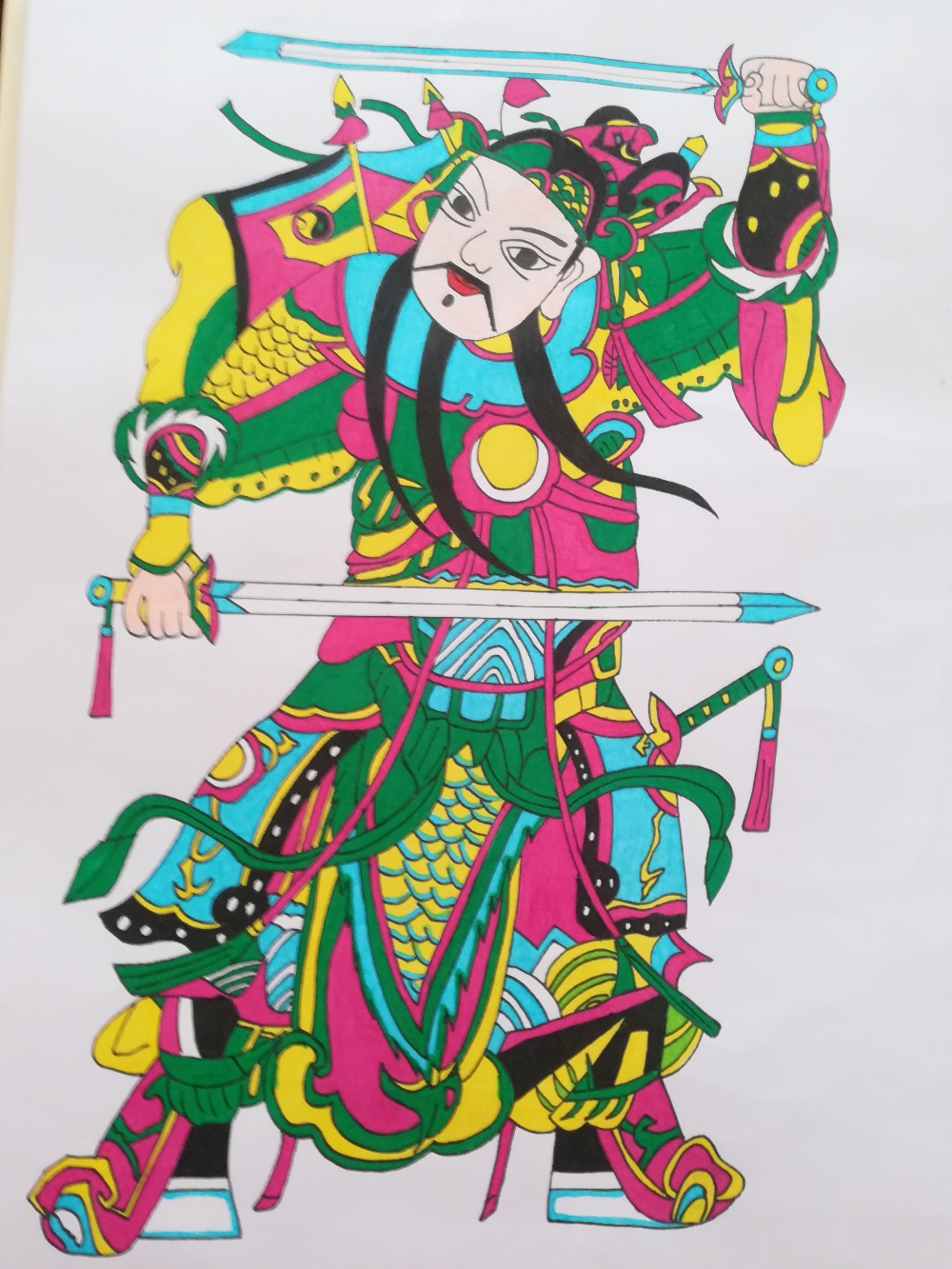 幼儿园简笔画绘画绘画门神2323——师乐汇幼儿