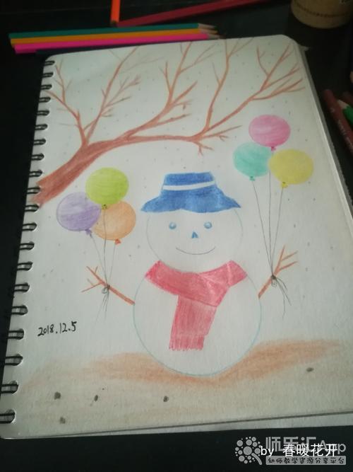幼儿园铅笔画绘画天凉了大家注意保暖哈——师乐汇