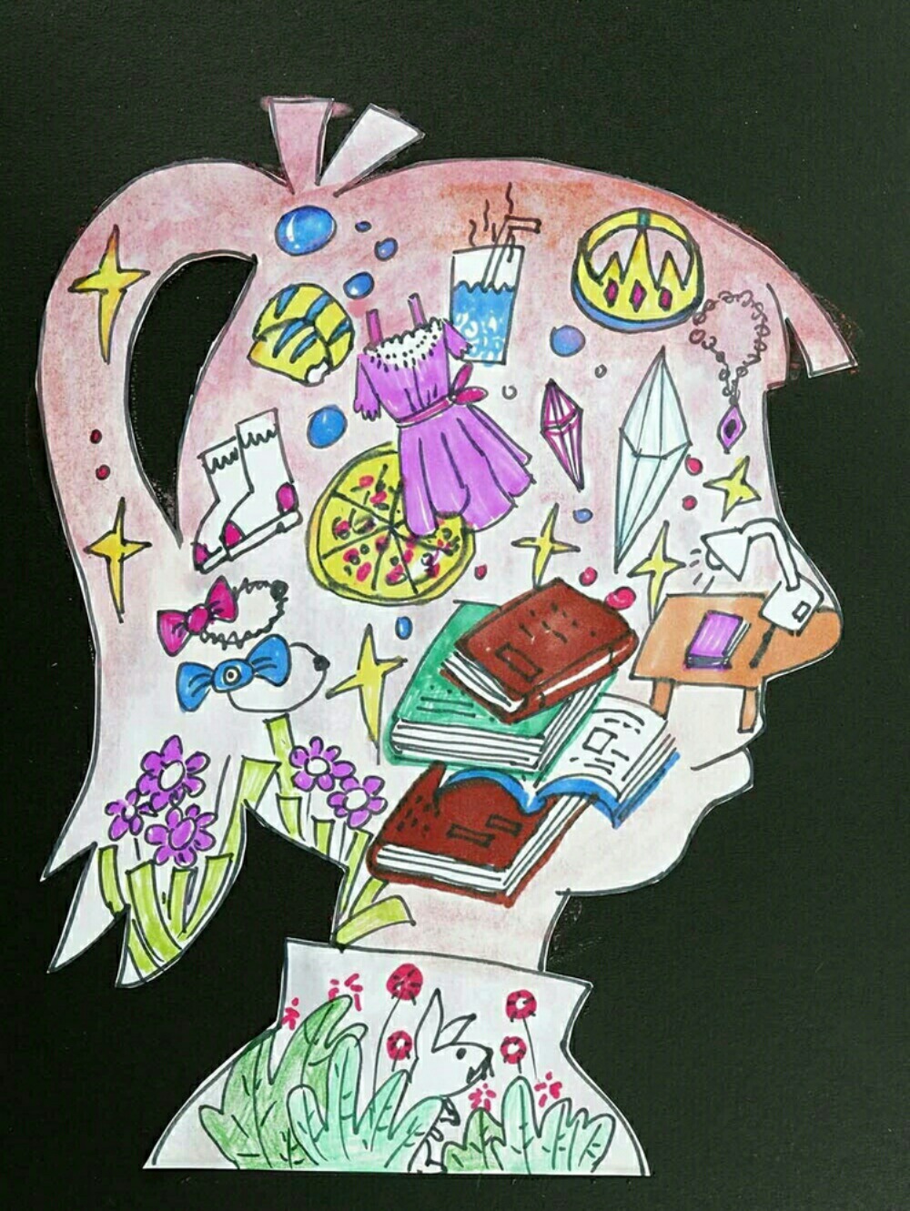 幼儿创意画平常你脑子里都装些什么呢