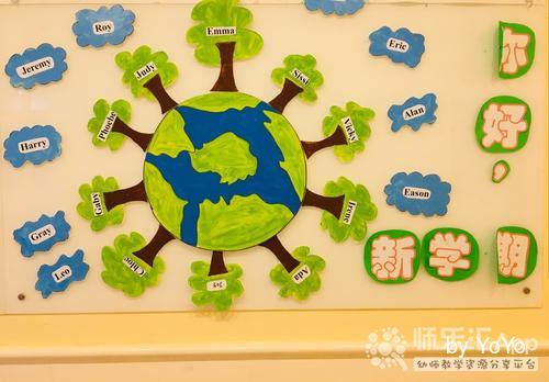 幼儿园主题墙季节环境创设大家的成果新学期主题——师乐汇幼儿教师