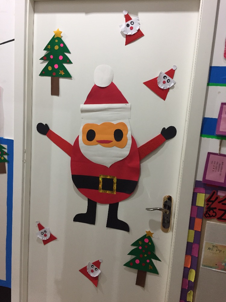 幼儿园门窗环境创设可爱的圣诞老人——师乐汇幼儿教师教育网