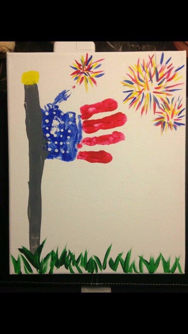 手印画:美国国旗